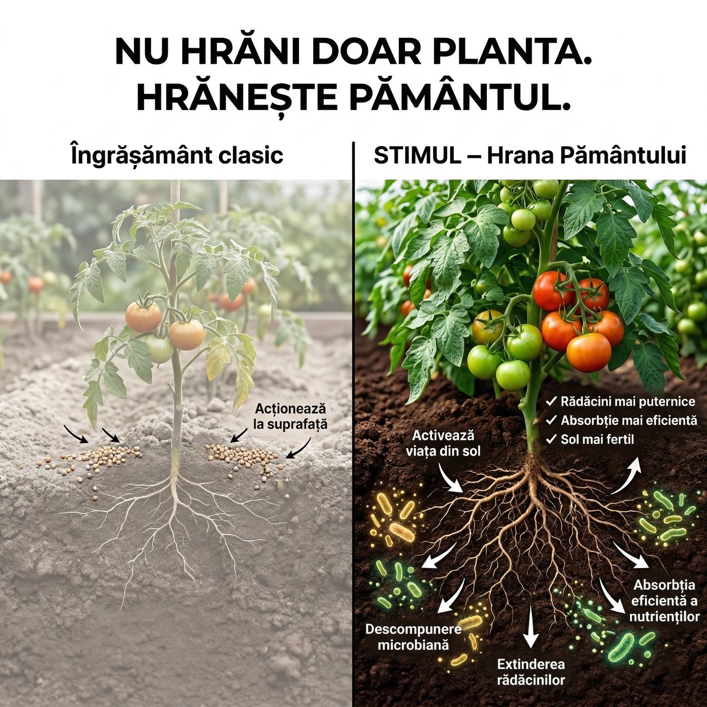 Stimul - Hrana Pamantului - Biostimulator vegetal microbian pentru sol
