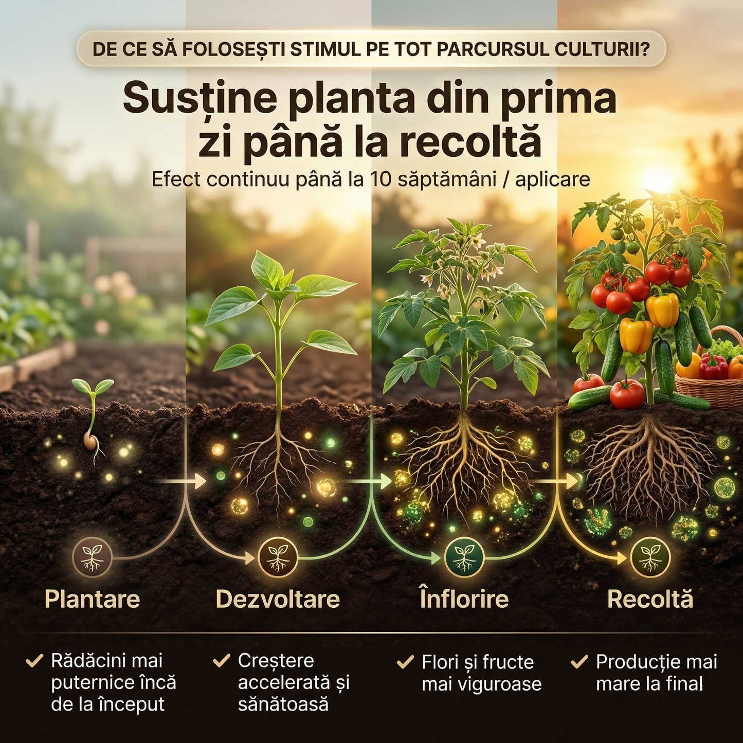 Stimul - Hrana Pamantului - Biostimulator vegetal microbian pentru sol